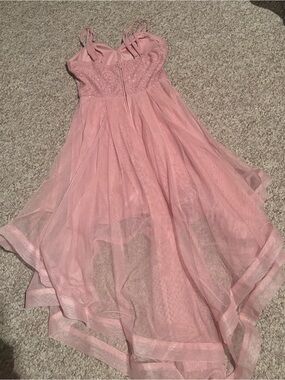 Speechless Blush Pink Lace & Tulle Formal Dress